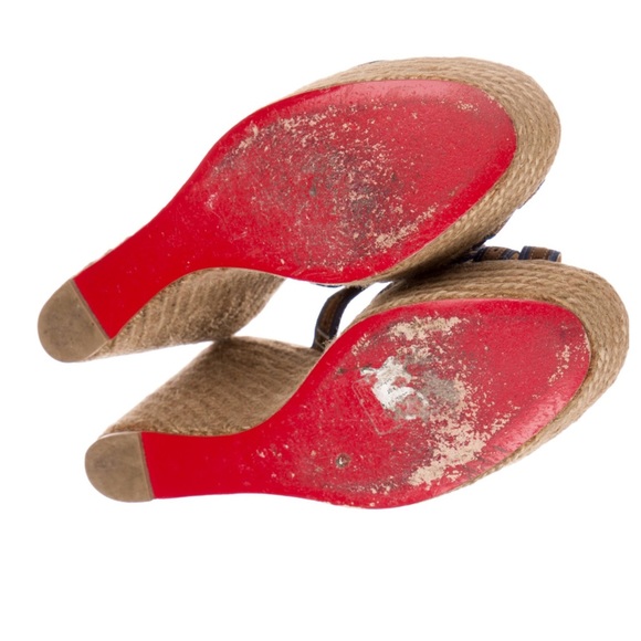 CHRISTIAN LOUBOUTIN size 38 printed wedge heels - Picture 2 of 15